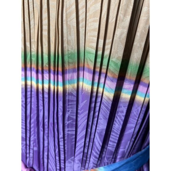 CURRENT AIR Los Angeles Pleated Rainbow Stripe Maxi Dress Size M EUC Boho - Picture 9 of 9
